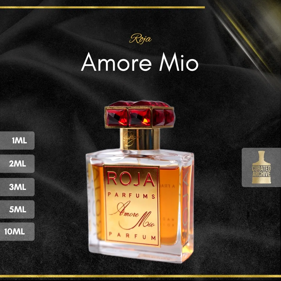 Amore Mio fragrance bottle, decants from 1ml to 10ml