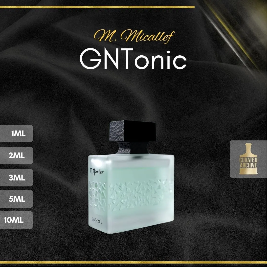 GNTonic fragrance bottle, decants from 1ml to 10ml