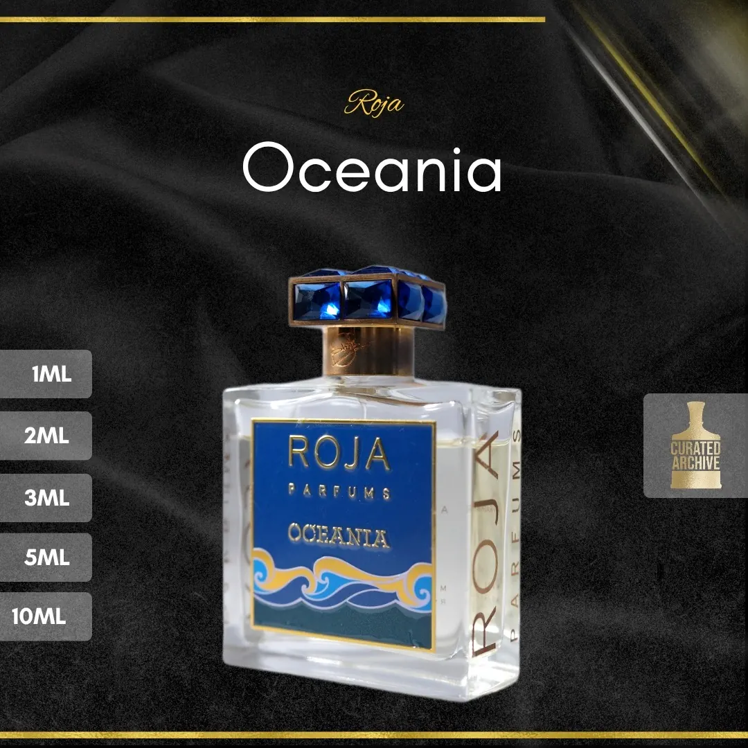 Oceania fragrance bottle, decants from 1ml to 10ml