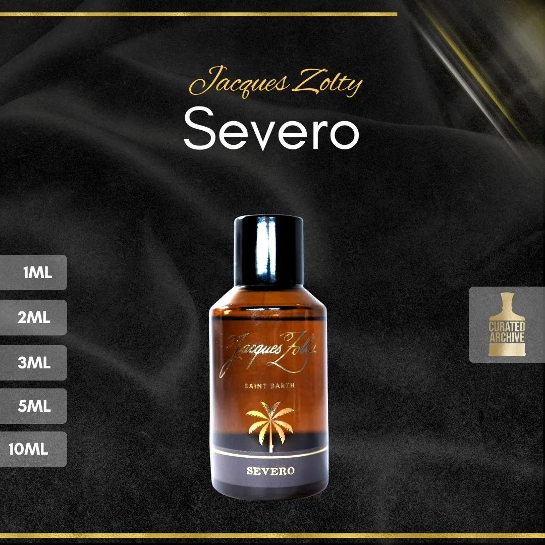 Severo fragrance bottle, decants from 1ml to 10ml