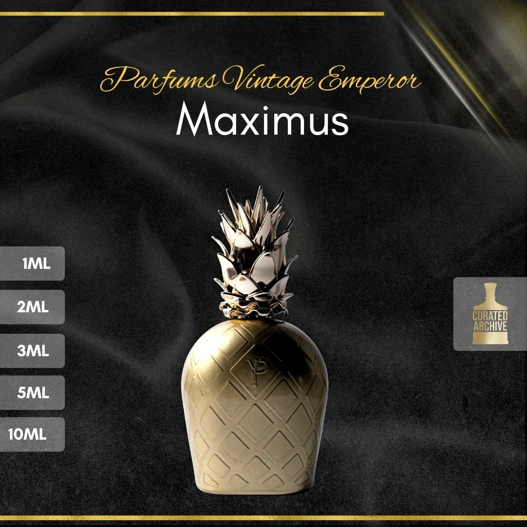 Parfums Vintage Emperor Maximus fragrance bottle, decants from 1ml to 10ml
