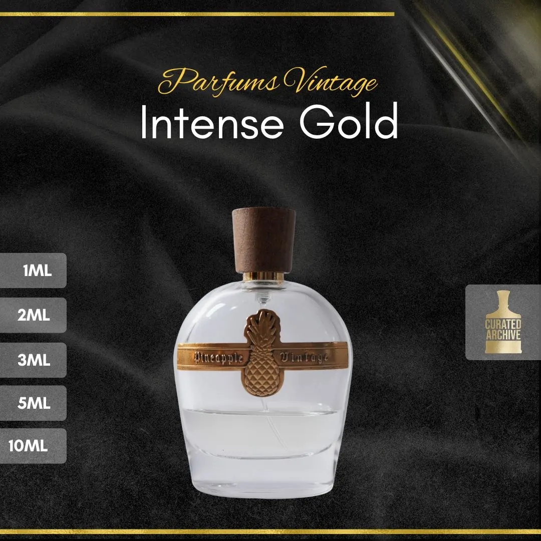 Parfums Vintage Intense Gold fragrance bottle, decants from 1ml to 10ml