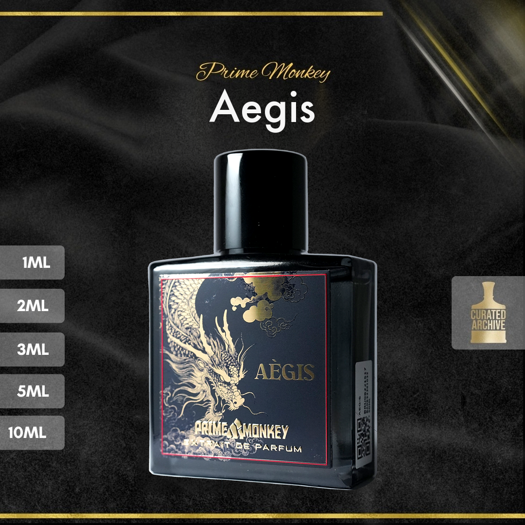 Prime Monkey Aegis fragrance bottle, decants from 1ml to 10ml