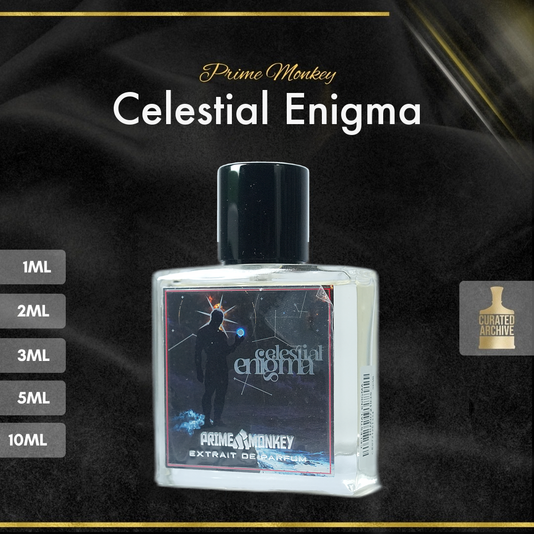 Prime Monkey Celestial Enigma fragrance bottle, decants from 1ml to 10ml