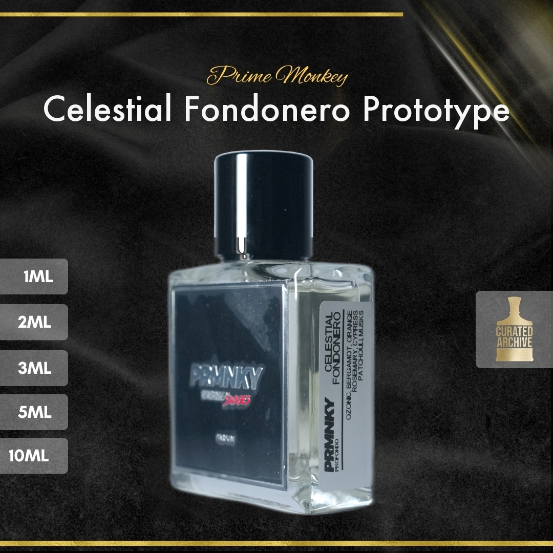Prime Monkey Celestial Fondonero fragrance bottle, decants from 1ml to 10ml