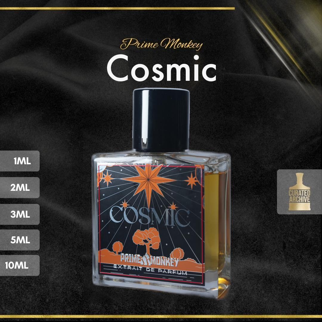Prime Monkey Cosmic fragrance bottle, decants from 1ml to 10ml
