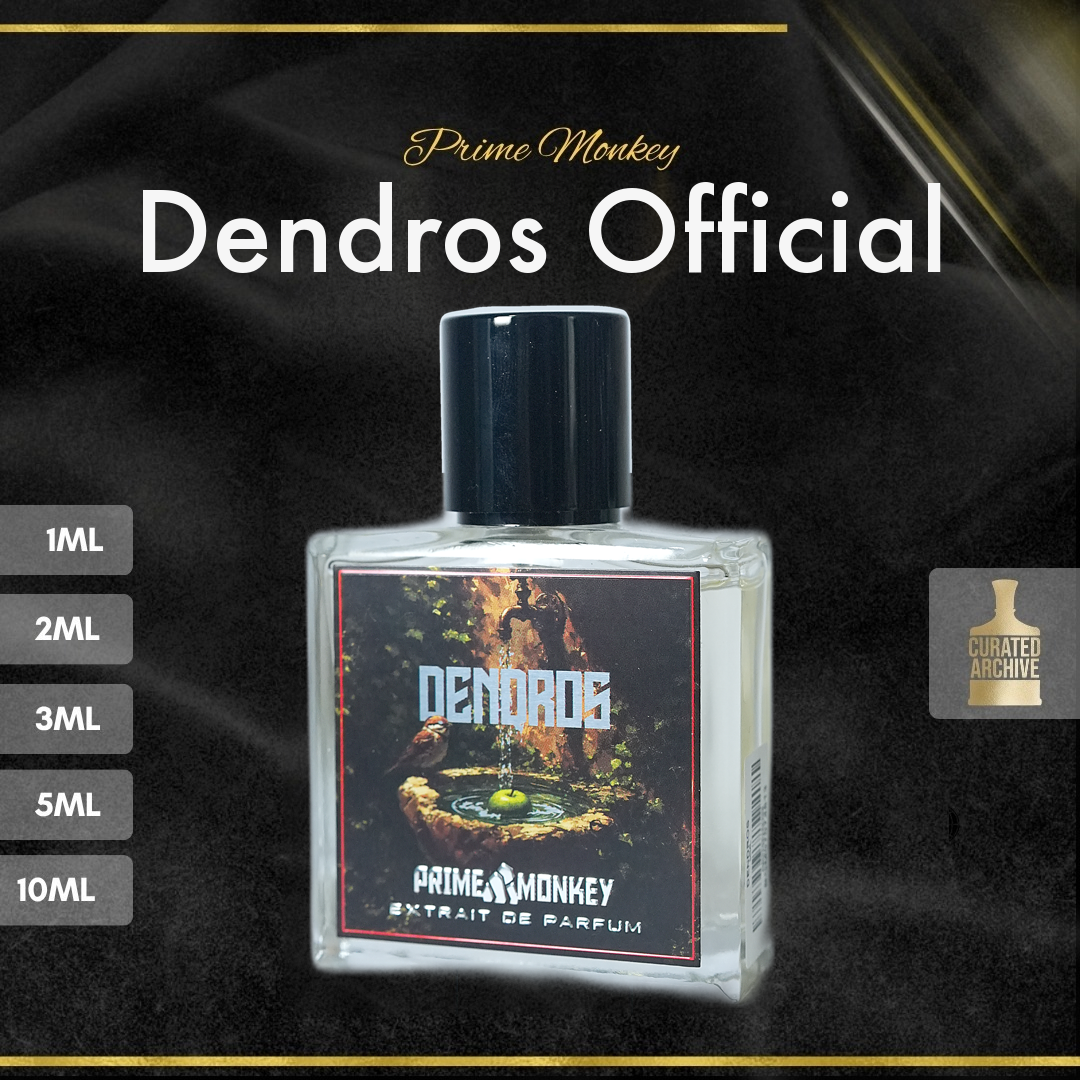 Prime Monkey Dendros Official fragrance bottle, decants from 1ml to 10ml