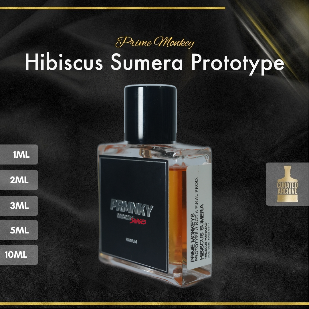 Prime Monkey Hibiscus Sumera Prototype fragrance bottle, decants from 1ml to 10ml