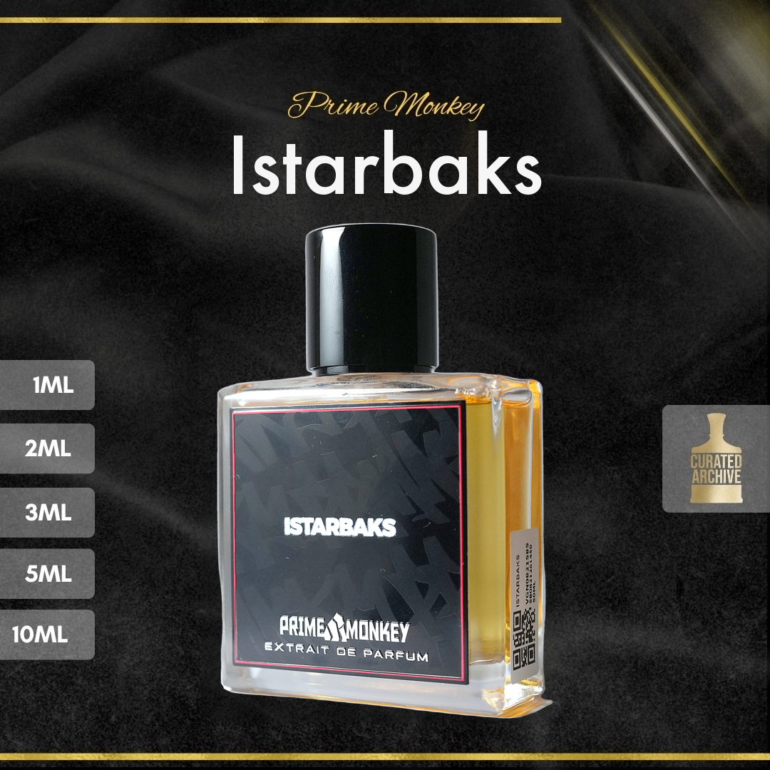 Prime Monkey Istarbaks fragrance bottle, decants from 1ml to 10ml