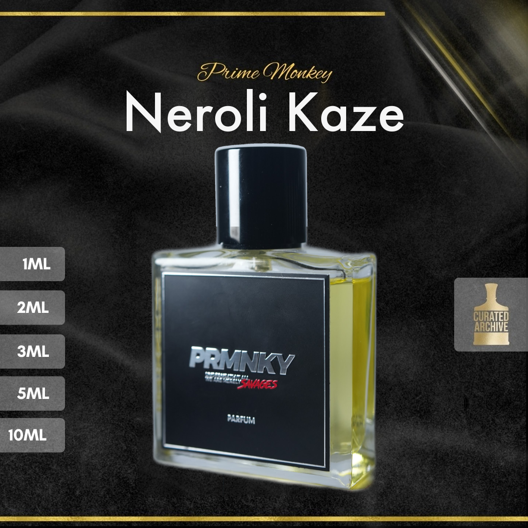 Prime Monkey Neroli Kaze fragrance bottle, decants from 1ml to 10ml