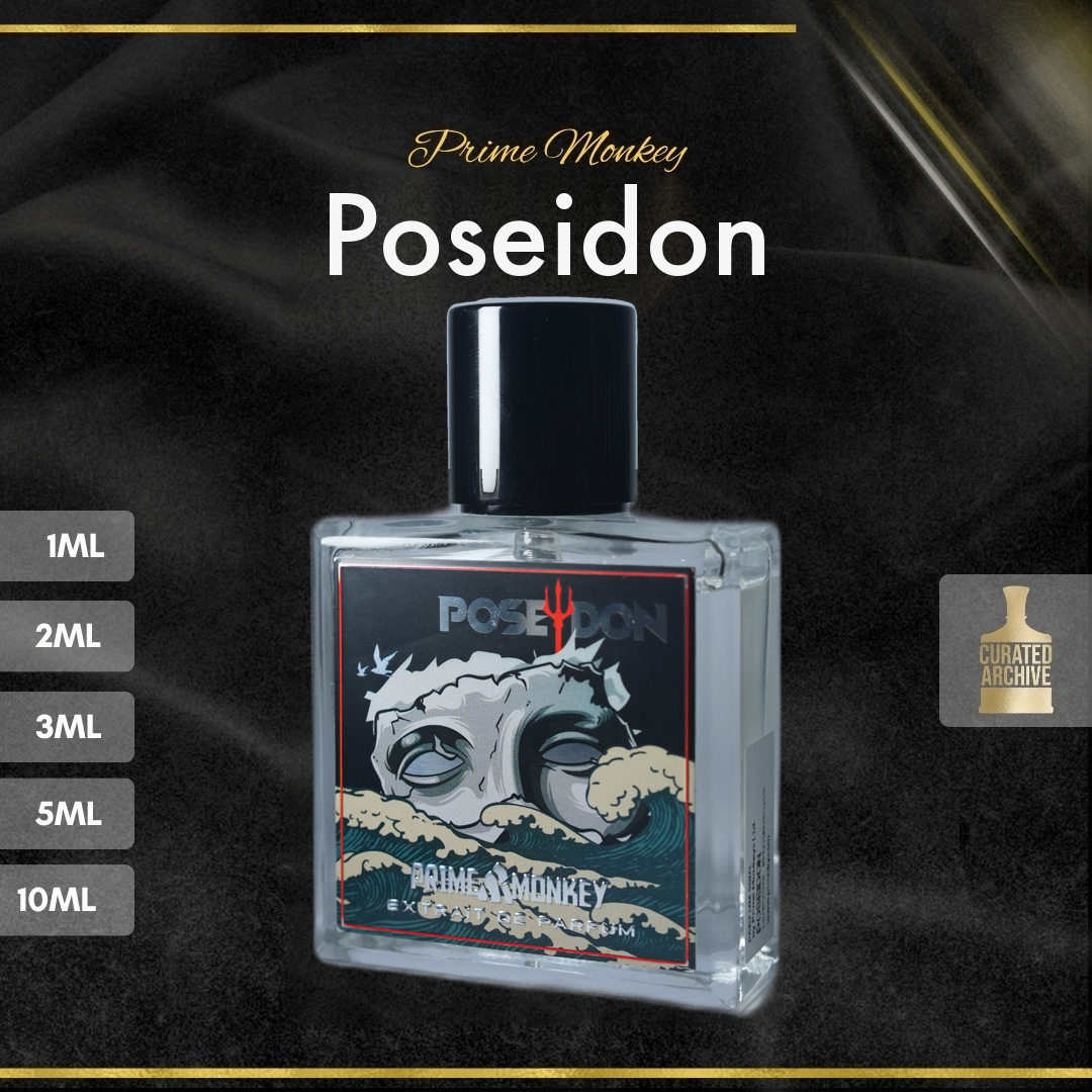 Prime Monkey Poseidon fragrance bottle, decants from 1ml to 10ml