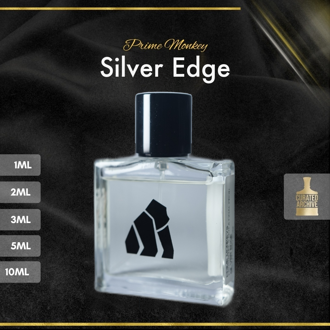 Prime Monkey Silver Edge fragrance bottle, decants from 1ml to 10ml