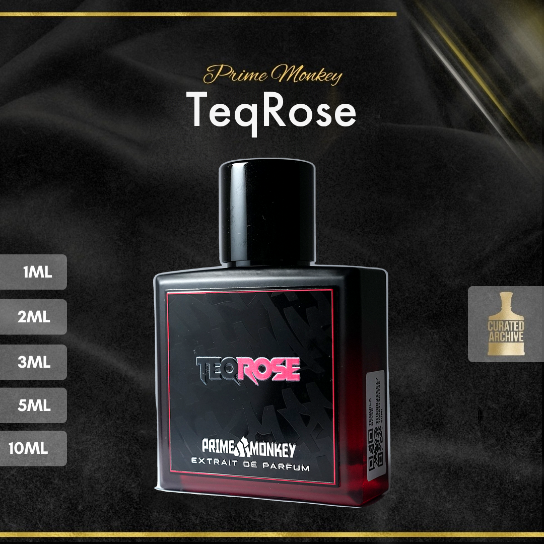 Prime Monkey TeqRose fragrance bottle, decants from 1ml to 10ml