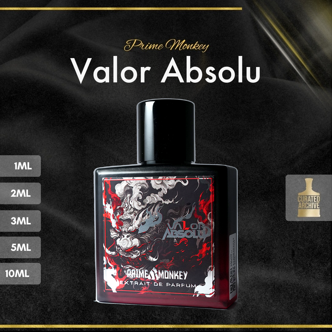 Prime Monkey Valor Absolu fragrance bottle, decants from 1ml to 10ml
