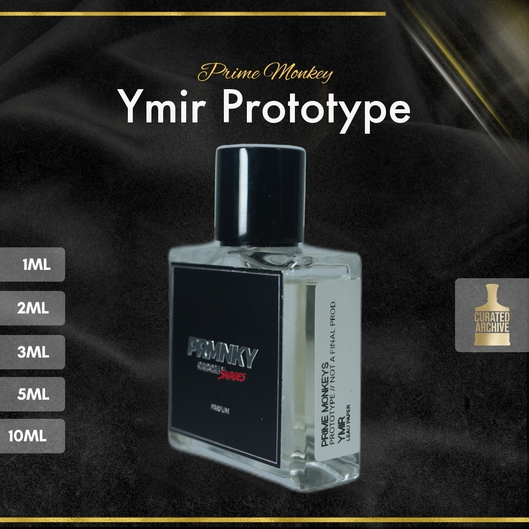 Prime Monkey Ymir fragrance bottle, decants from 1ml to 10ml