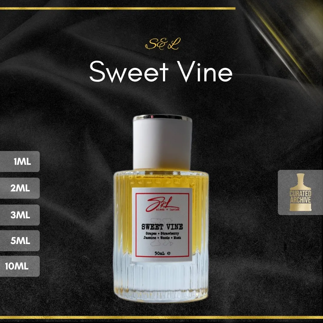 S&L Sweet Vine fragrance bottle, decants from 1ml to 10ml