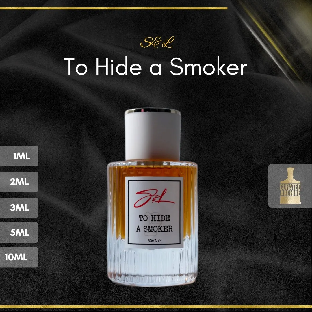 S&L To Hide a Smoker fragrance bottle, decants from 1ml to 10ml