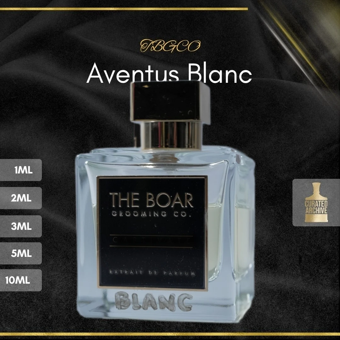 TBGCO Aventus Blanc fragrance bottle, decants from 1ml to 10ml