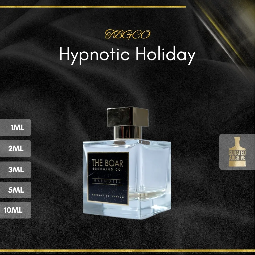 TBGCO Hypnotic Holiday fragrance bottle, decants from 1ml to 10ml